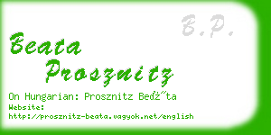 beata prosznitz business card